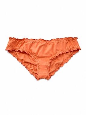 Hobie Peach Ruffle Bikini Bottoms Ruched Back Size S NWT